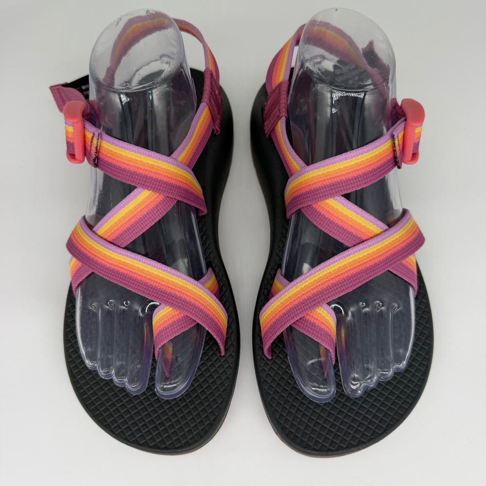 Chaco ZCloud 2 Women 9 Sandals JCH109764Z Pink Orange Stripe Strappy Toe Loop